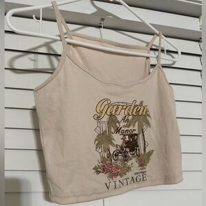 SHEIN, medium, cropped, straps, graphic, tan